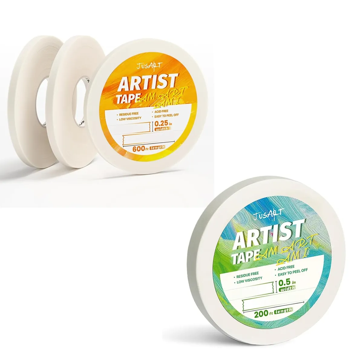 JusArt 4 Packs Artist Tape for Watercolor Paper