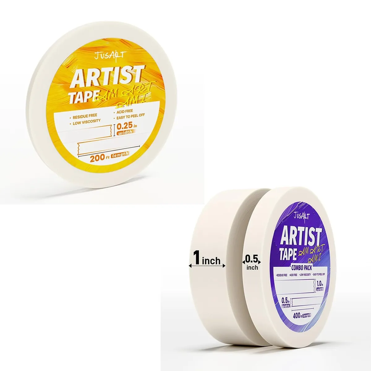 JusArt 3 Packs Artist Tape for Watercolor Paper