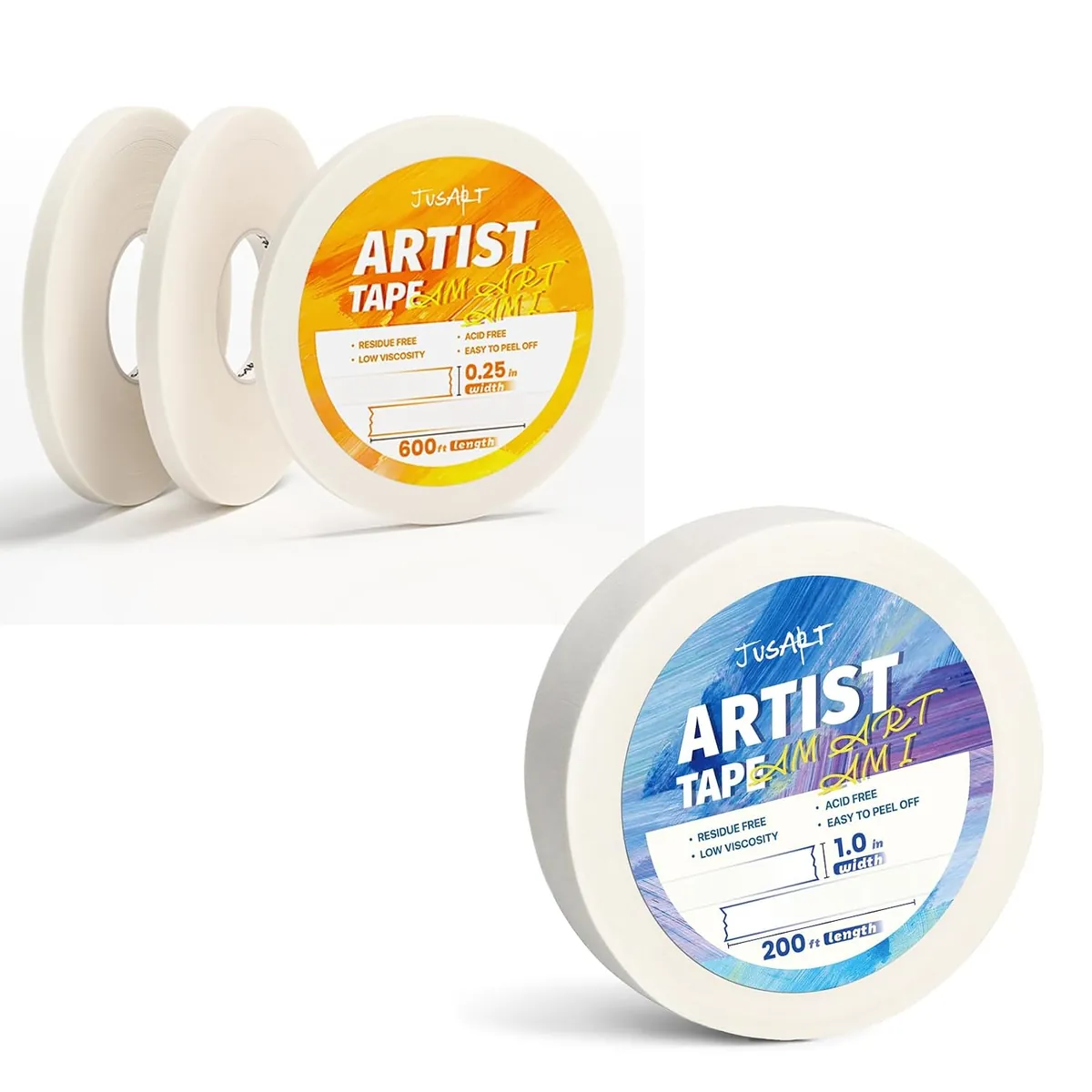 JusArt 4 Packs Artist Tape for Watercolor Paper