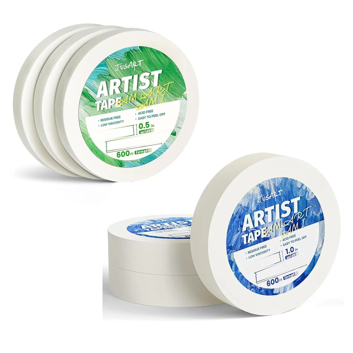 JusArt 6 Pack Artist Tape for Watercolor Paper