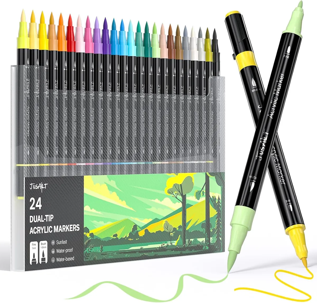 JusArt Acrylic Paint Markers 24 Colors