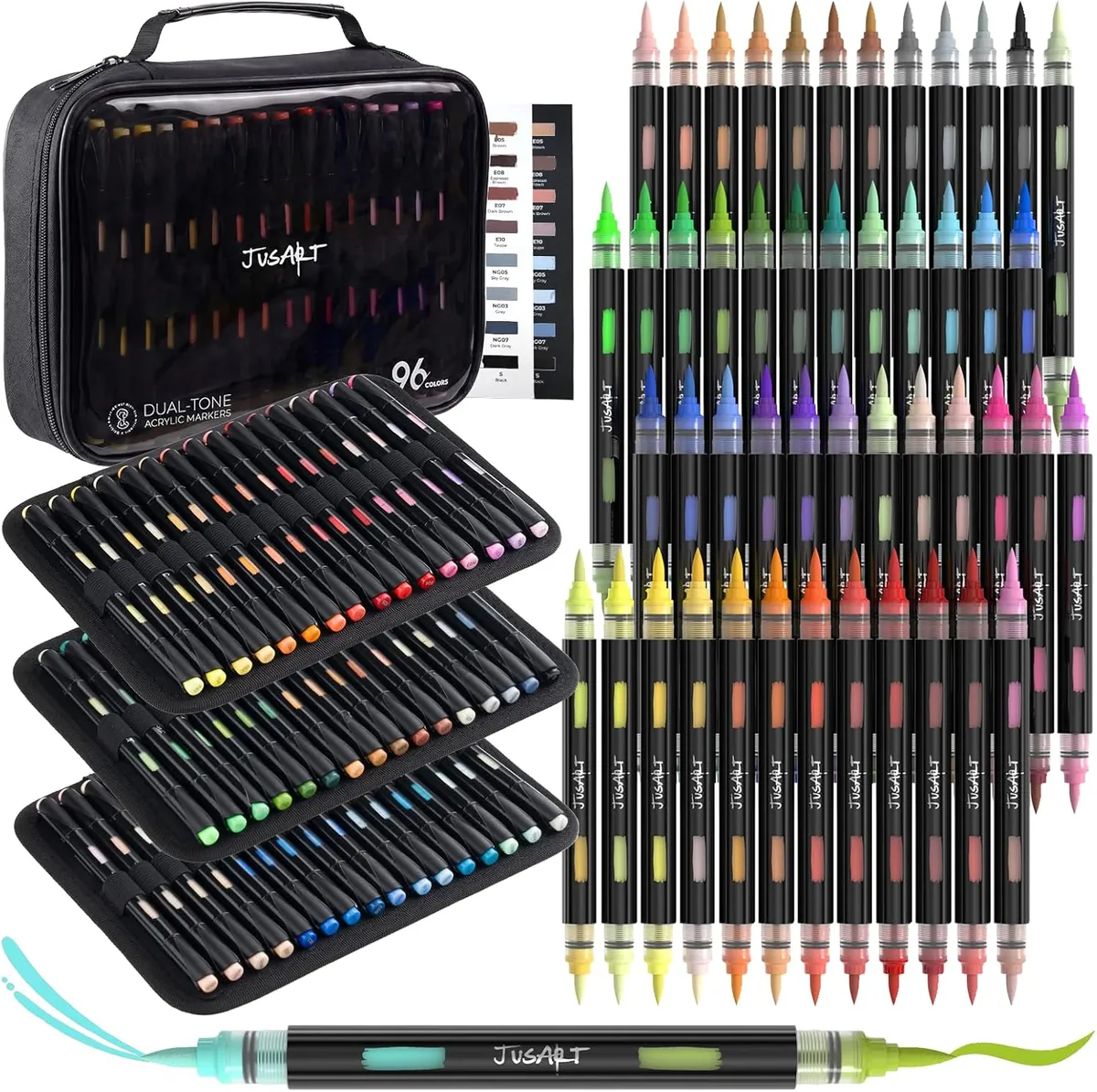 JusArt Acrylic Paint Markers 96 Colors