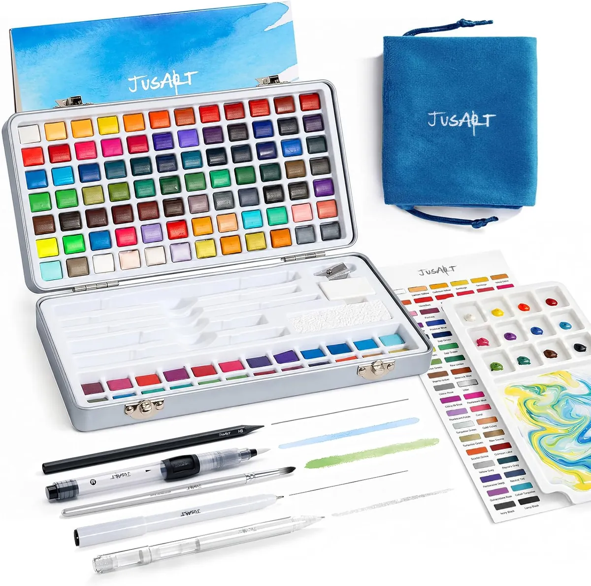 JusArt 108 Colors Watercolor Paint Set