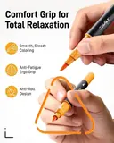 JusArt 24 Dual Tip Markers for Adult Coloring Books