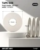 JusArt 4 Packs Artist Tape for Watercolor Paper, 1/4+1 inch Wide Total 800FT Lon
