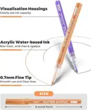 JusArt 16 Colors Glitter Paint Pens for Glass Marking, 0.7mm Fine Tip