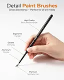 JUSART Miniature Paint Brushes 12 PCS, Fine Tip Model Paint Brushes, Black