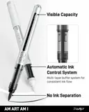 JusArt Black Paint Pens Brush Tip, Water-Based Acrylic Markers, 3 Pack