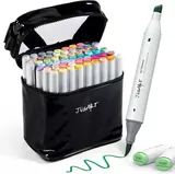JusArt 72 Colors Alcohol Markers + JustArt 12Pcs Fineliner Pens