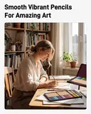 JusArt 72 Oil-Based Colored Pencils – Soft Core, Durable, Vibrant
