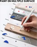 JusArt 0.7mm Fine Point White Permanent Markers, 6 Pack