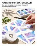 JusArt 3 Packs Artist Tape for Watercolor Paper, 1/4 inch, 1/2 inch and 1 inch W