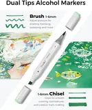 JusArt 72 Colors Alcohol Markers + JustArt 12Pcs Fineliner Pens