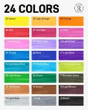 JusArt 24 Dual Tip Markers for Adult Coloring Books