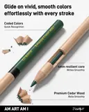JusArt 48 Oil-Based Colored Pencils – Soft Core, Durable, Vibrant
