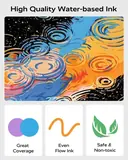 JusArt Acrylic Paint Markers 24 Colors, Dual Tip Art Supplies for Rock