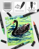 JusArt Acrylic Paint Markers 24 Colors, Dual Tip Art Supplies for Rock