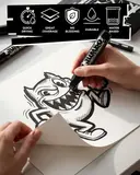 JusArt 4 Pcs Black Jumbo Poster Marker Set, 15mm and 0.7mm Tip