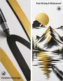 JusArt 6 Black & White & Gold Acrylic Paint Markers, Dual Tip Markers