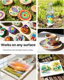 JusArt Acrylic Paint Markers 36 Colors, Dual Tip Art Supplies for Rock