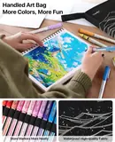 JusArt 36 Colors Acrylic Paint Markers Brush Tip, Automatic Ink Control