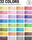 JusArt 32 Colors Glitter Markers, Glitter Pens, 0.7mm Acrylic Paint Markers