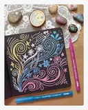 JusArt 16 Colors Glitter Markers, Glitter Pens, 0.7mm Acrylic Paint Markers