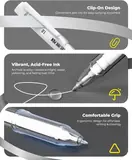 JusArt White Gel Pens 5 Pcs Fineliner Pens 12PCS