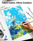 JusArt Acrylic Paint Markers 36 Colors, Dual Tip Art Supplies for Rock
