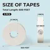 JusArt Artist Tape for Watercolor Paper, 1 Roll 1/2 inch Wide + 3 Rolls 1 Inch W